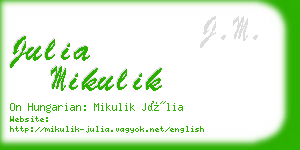 julia mikulik business card
